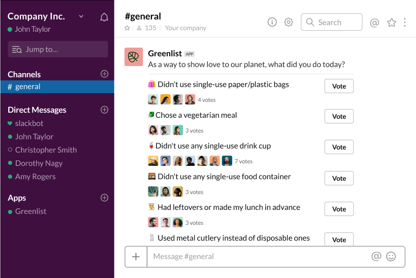 Slack Greenlist UI